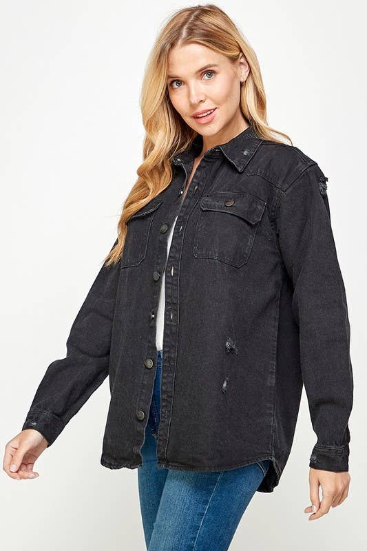 Black Women's Denim Shirts for wholesale on Faire2