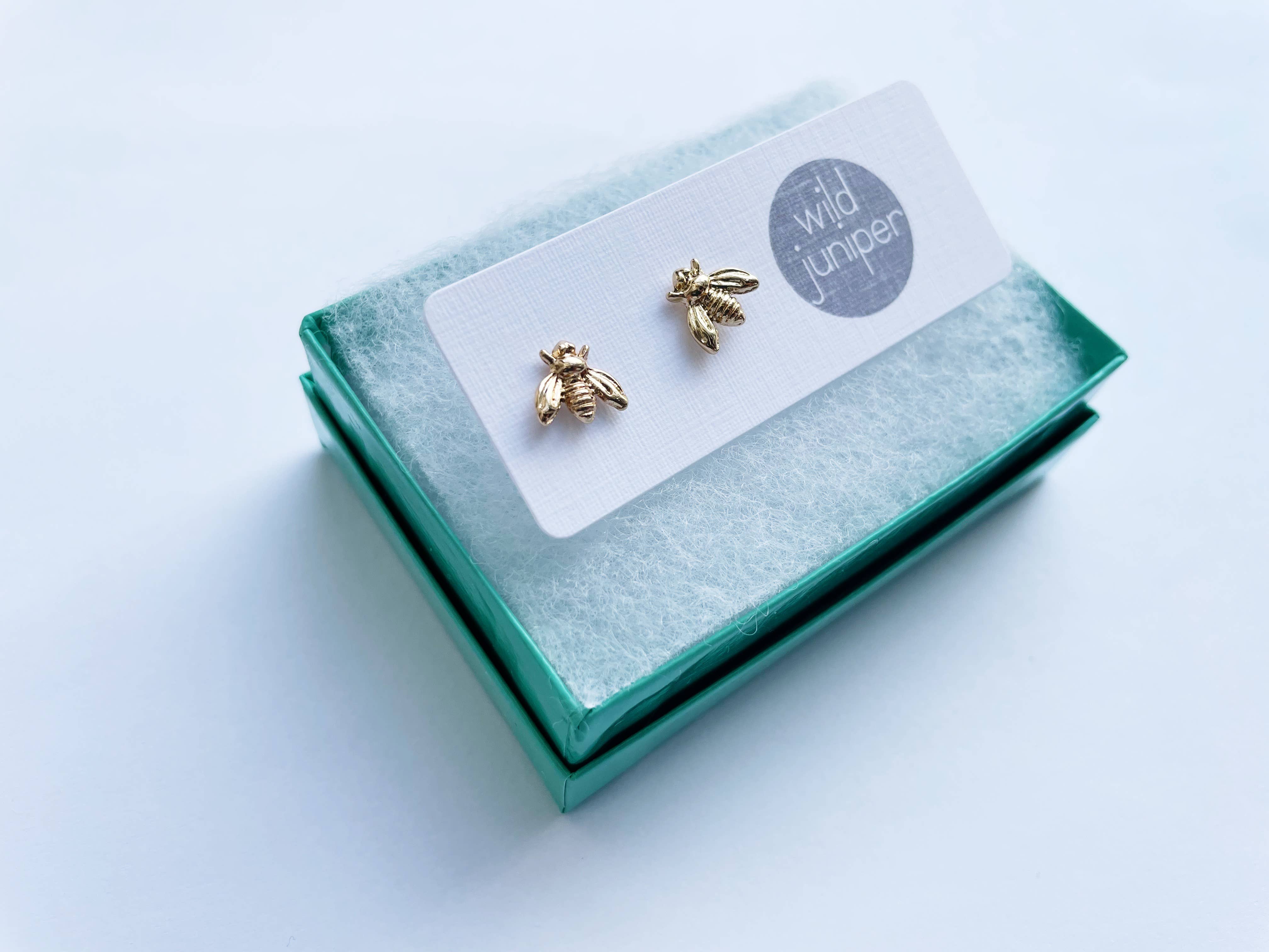 Wild Juniper - Wholesale Stud/Post Earrings - Gold Stud Earrings - Bees5