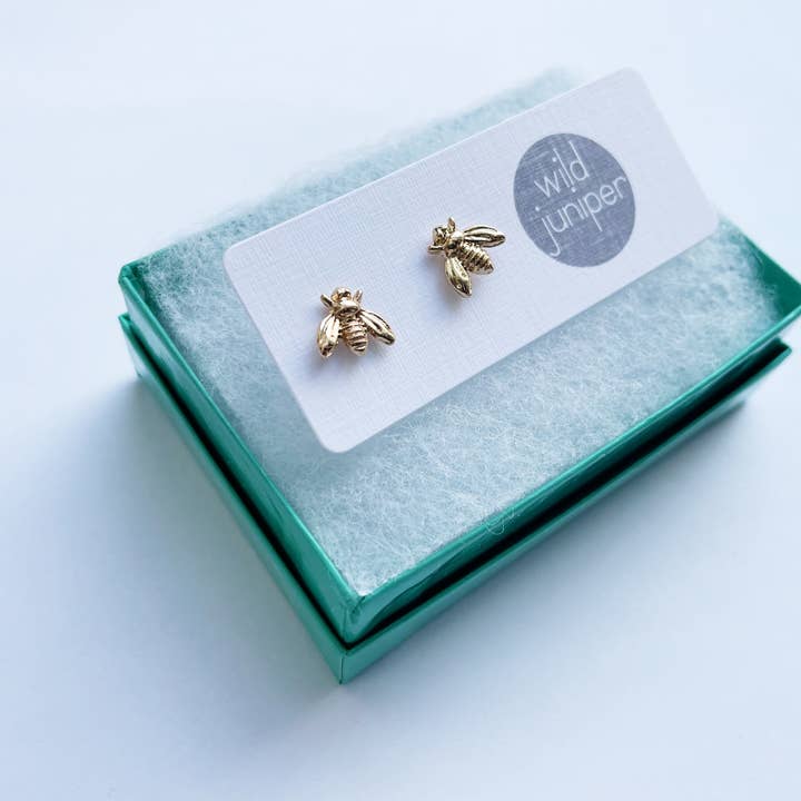 Wild Juniper - Wholesale Stud/Post Earrings - Gold Stud Earrings - Bees5