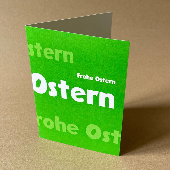 100 Typografische Osterkarten In Grün: Frohe Ostern für den Großhandel von Kettcards