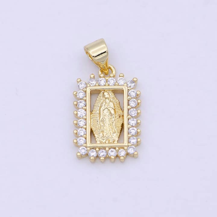Dainty Gold Virgin Mary Lady Guadalupe Charm I-866 for wholesale by Aim Eternal