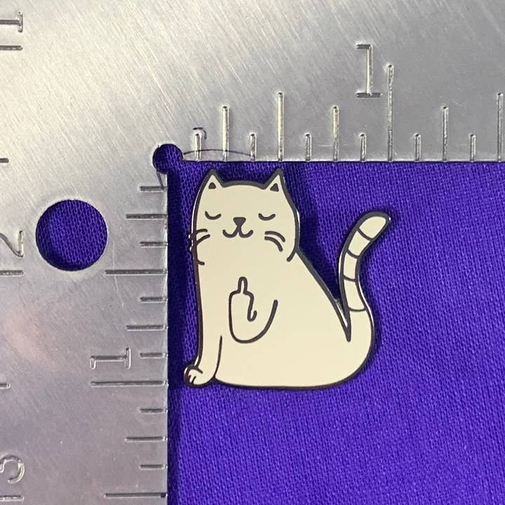 Snarky Pants Studios - Wholesale Lapel pin/button - Middle Finger Cat Enamel Pin, Gifts for Cat Lovers2