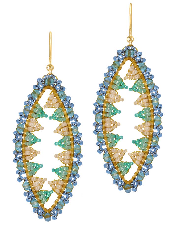 Open Marquis Earring in Shades of LT Blue, Style E24702 for wholesale by Miguel Ases