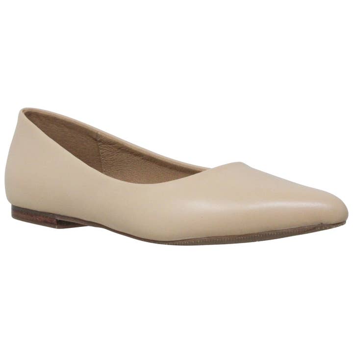 SOBEYO - Wholesale Flats - Women's - Pointed Toe Genuine Leather Ballet Flats Memory Foam Cushion