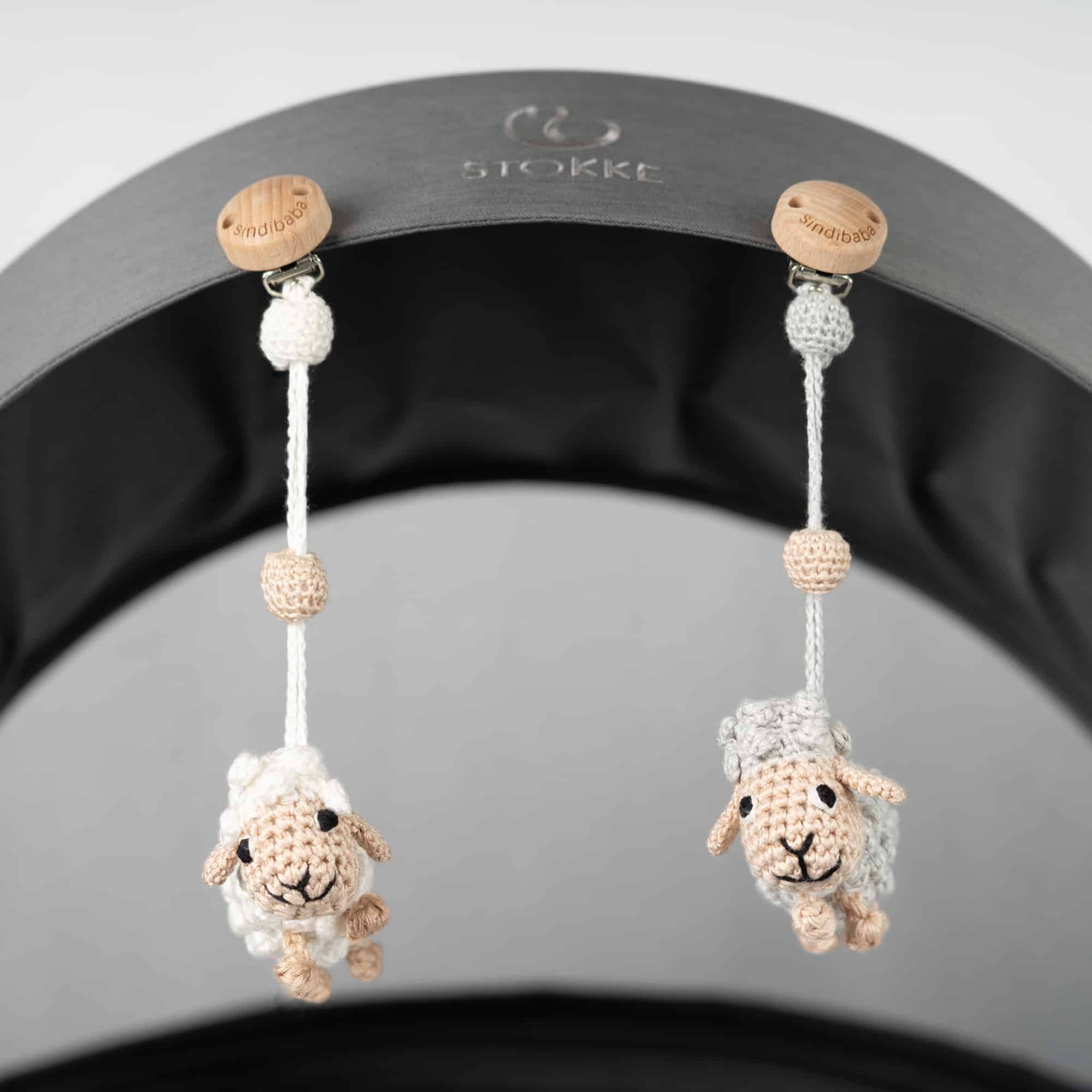 SindiBaba - Vendita all'ingrosso Giocattolo classico - Bambini - Ciondolo a forma di pecora crochet Dolly in bianco12