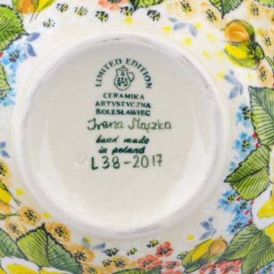 Bol à festons 12" L38 Thème Élégance Jaune UNIKAT pour la vente par Polmedia Polish Pottery