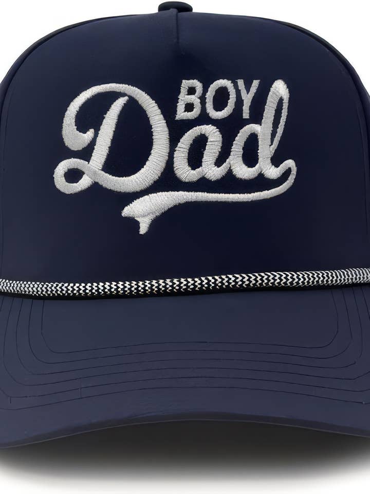 Laser gesneden golf touwpet - Boy Dad - Marineblauw voor wholesale door Funky Junque
