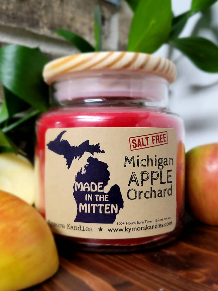 Large Kylie Jar Candle - Michigan Apple Orchard for wholesale by Kymora Kandles