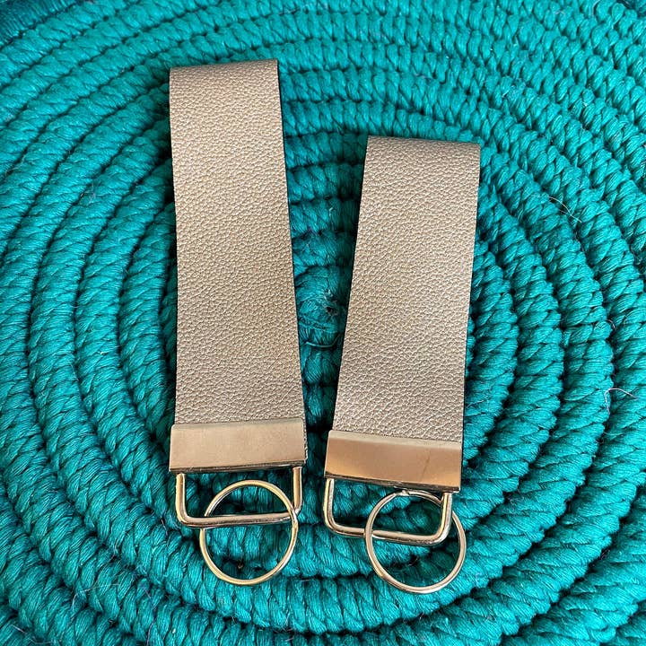 Silver Faux Leather Keychains for wholesale by Cre8tionsByCaitlynn