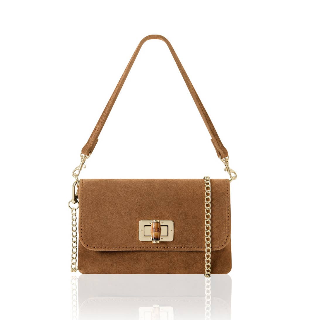 MONTTE DI JINNE - Wholesale Crossbody Bag - Women's - Italian Premium Suede Mini Crossbody Clutch with Gold Chain15