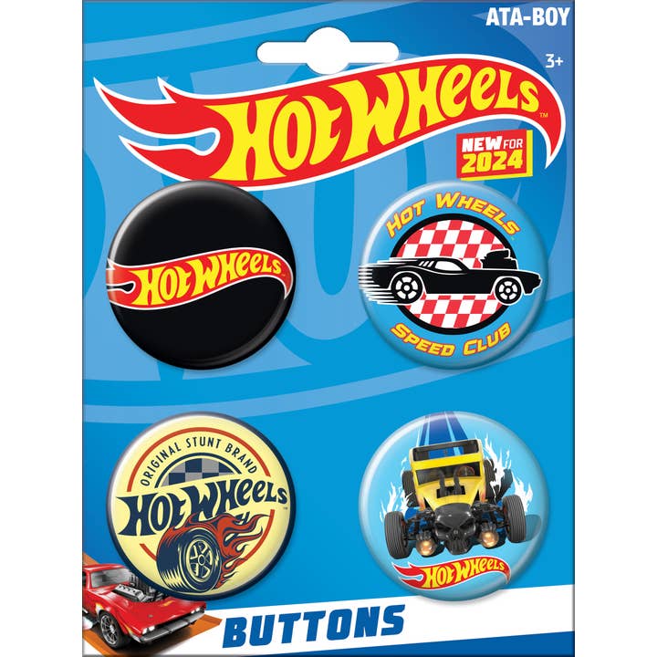Hot Wheels 4 Button Set for wholesale by Ata-Boy