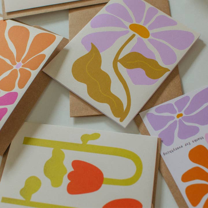 Brush + Bird Paper Co. - Wholesale Everyday Greeting Card - Bold Retro Daisy Greeting Card | 60s Flower Any Occassion3