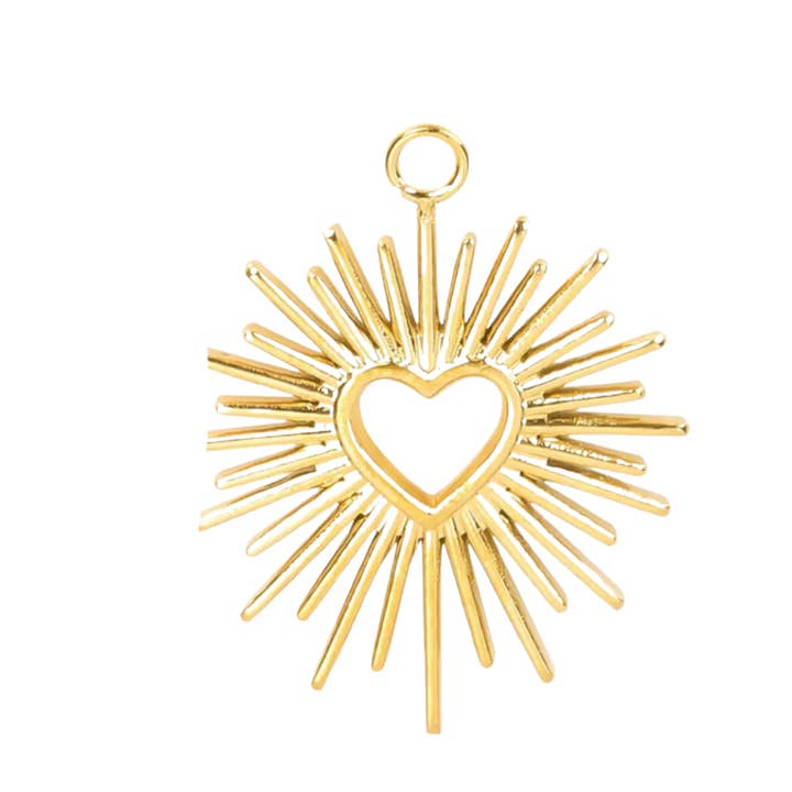 Gold Heart Burst Pendant for wholesale by Adorn by Alexandra Riley