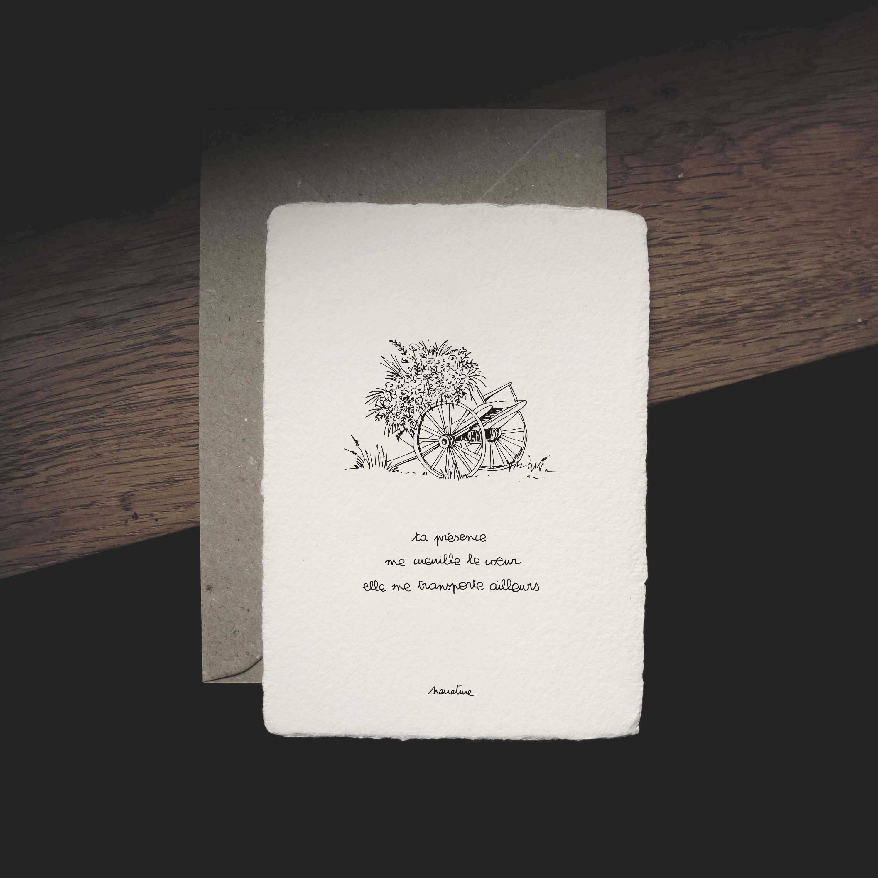 Narrature - Wholesale Everyday Greeting Card - Charette - 10x15 card and recycled envelope0