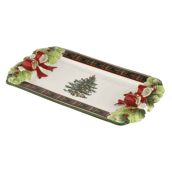 Portmeirion, Spode, Pimpernel, Nacthmann, Wrendale Designs - Wholesale Serving Tray - Spode Christmas Tree 2019 12 Inch Tartan Tray