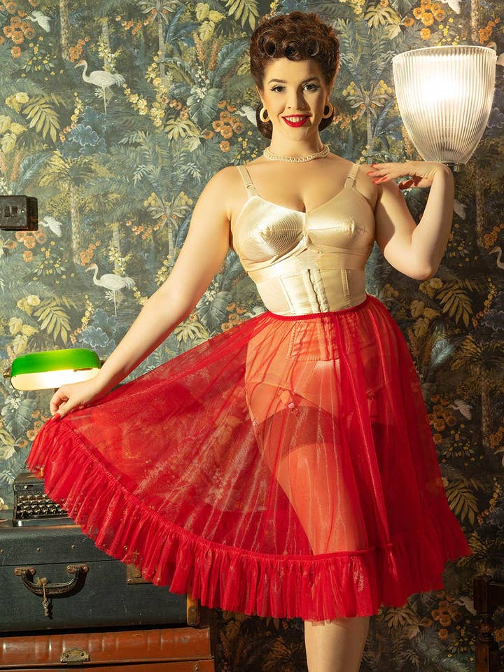 What Katie Did - Wholesale Skirt - Women's - Sandra Red Frilly Petticoat L8021R
