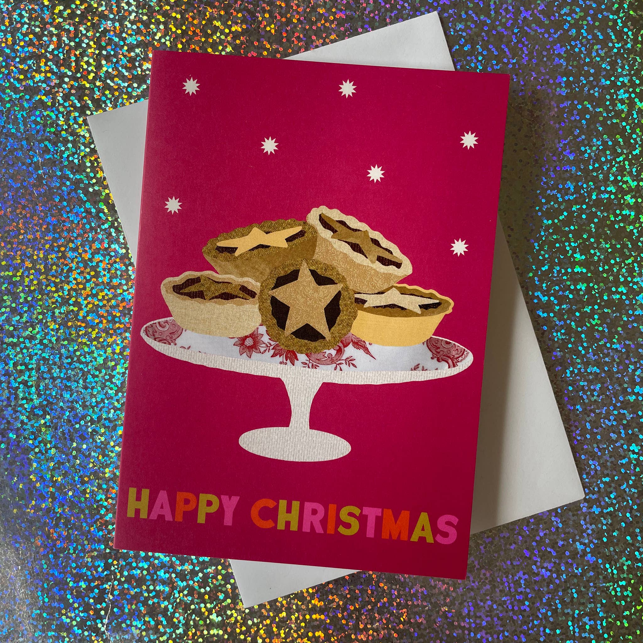Katsillustration – wholesale Christmas card – Festive Feast Pies Christmas Card0