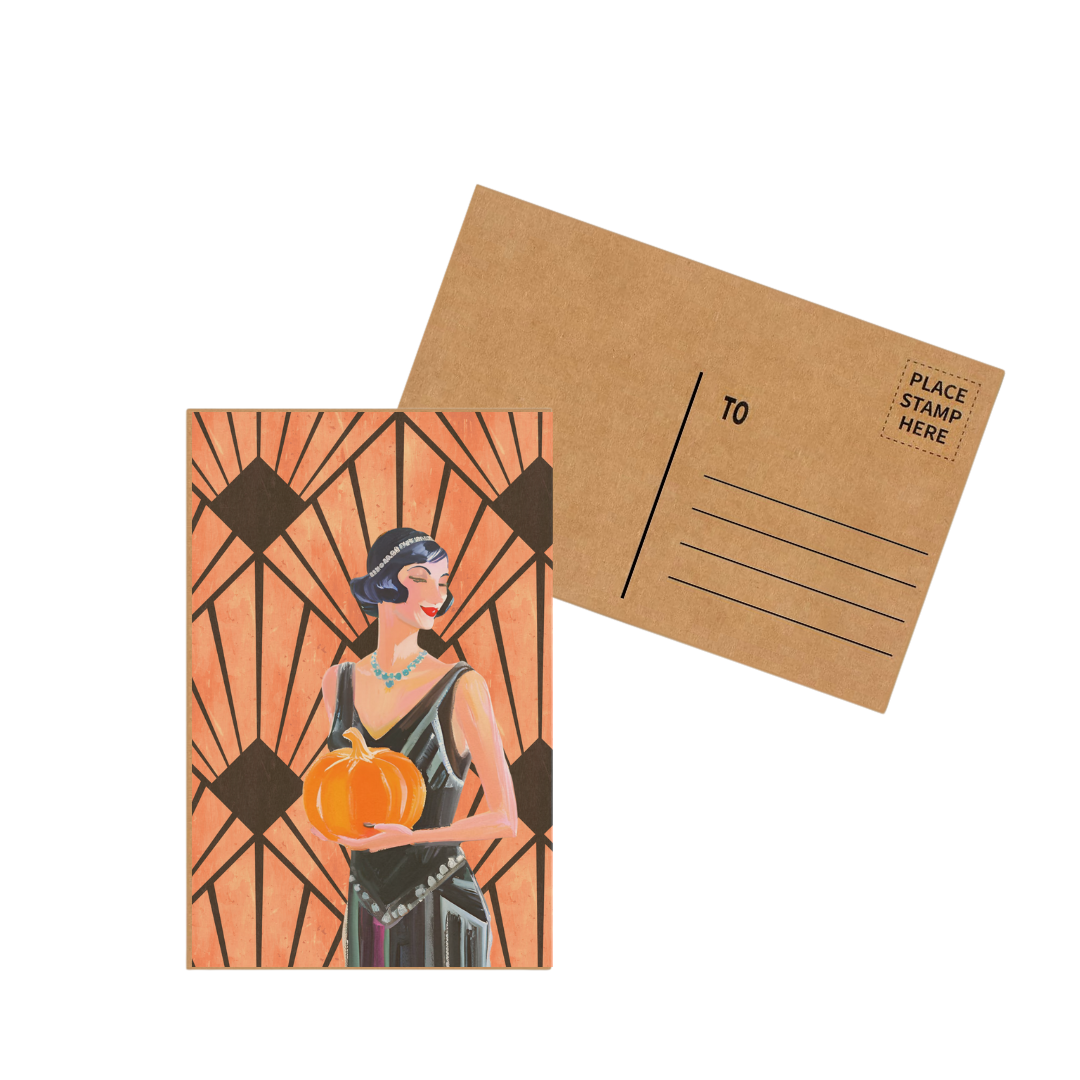 Cryptic Paper Co. - Wholesale Ansichtkaart - Art deco Halloween vintage ansichtkaart1