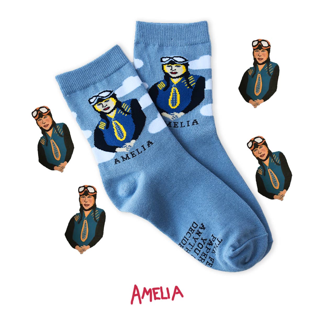 Maggie Stern Stitches - Wholesale Socks - Unisex - Amelia Earhart Socks | Ankle | Medium1