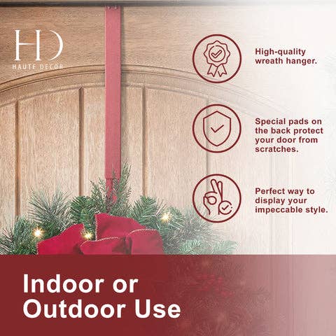 Haute Decor - Wholesale Door Hanger - Adapt™ Adjustable Length Wreath Hanger - Red2