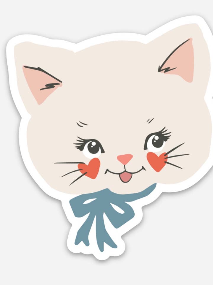 Clementine Kitty Cat Vintage Bow Vinyl Sticker Decal for wholesale by Party & Parlour