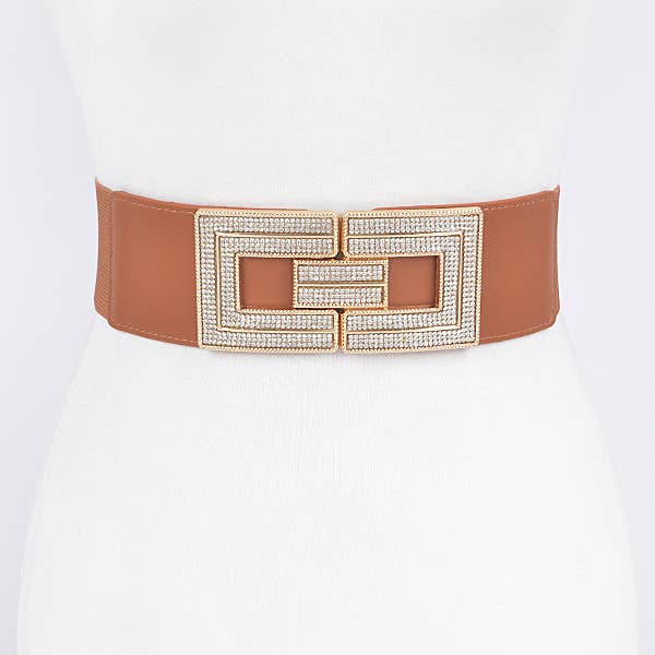 Shop Neighbors - Wholesale Belt - Women's - Rhinestone Buckles Plus Size Elastic Belt