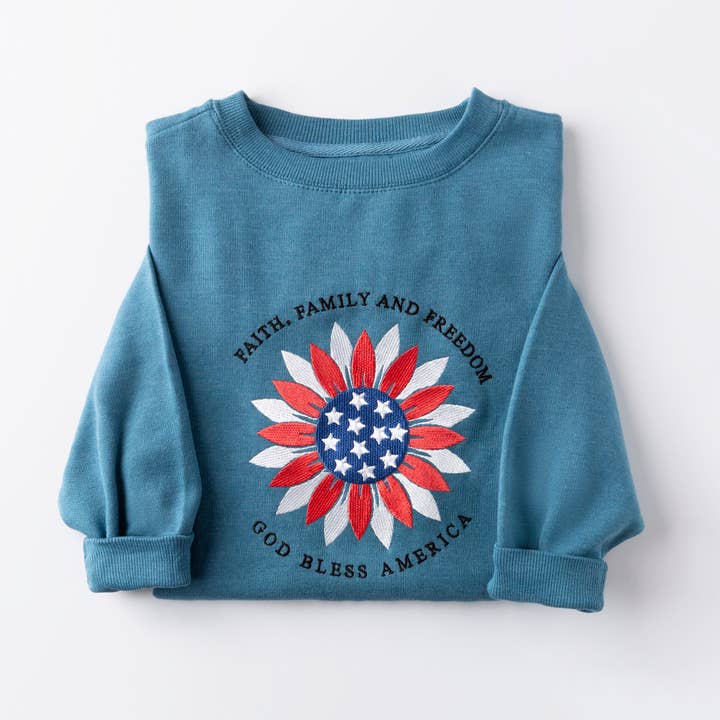 Embroidered Faith Family Freedom Sweatshirt for wholesale by Love in Faith