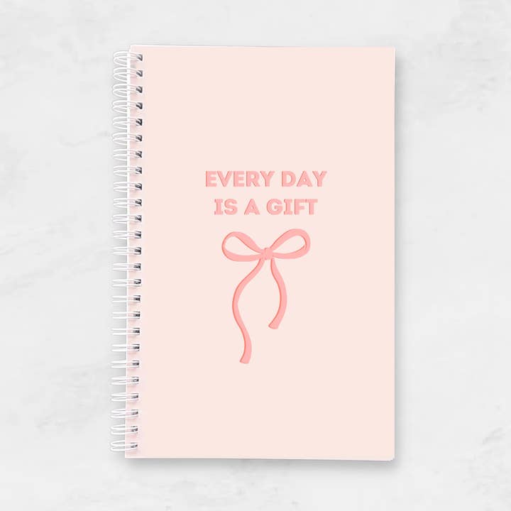 Notebook - Every Day Is A Gift (Bow) for wholesale by E Calligraphy Cafe