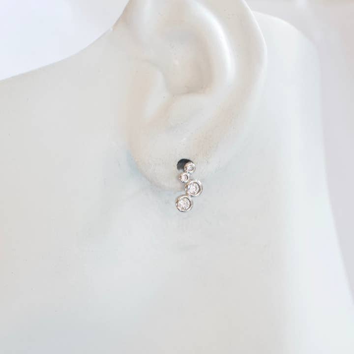 Boucle d'oreille étoile filante CZ argent pour la vente par a.v. max