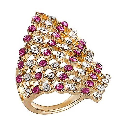 12pk Diamond Shape Rhinestone Rings for wholesale by Diacly