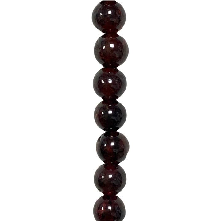 Granato (lucido), rotondo/liscio per la vendita all'ingrosso da parte di The Bead District