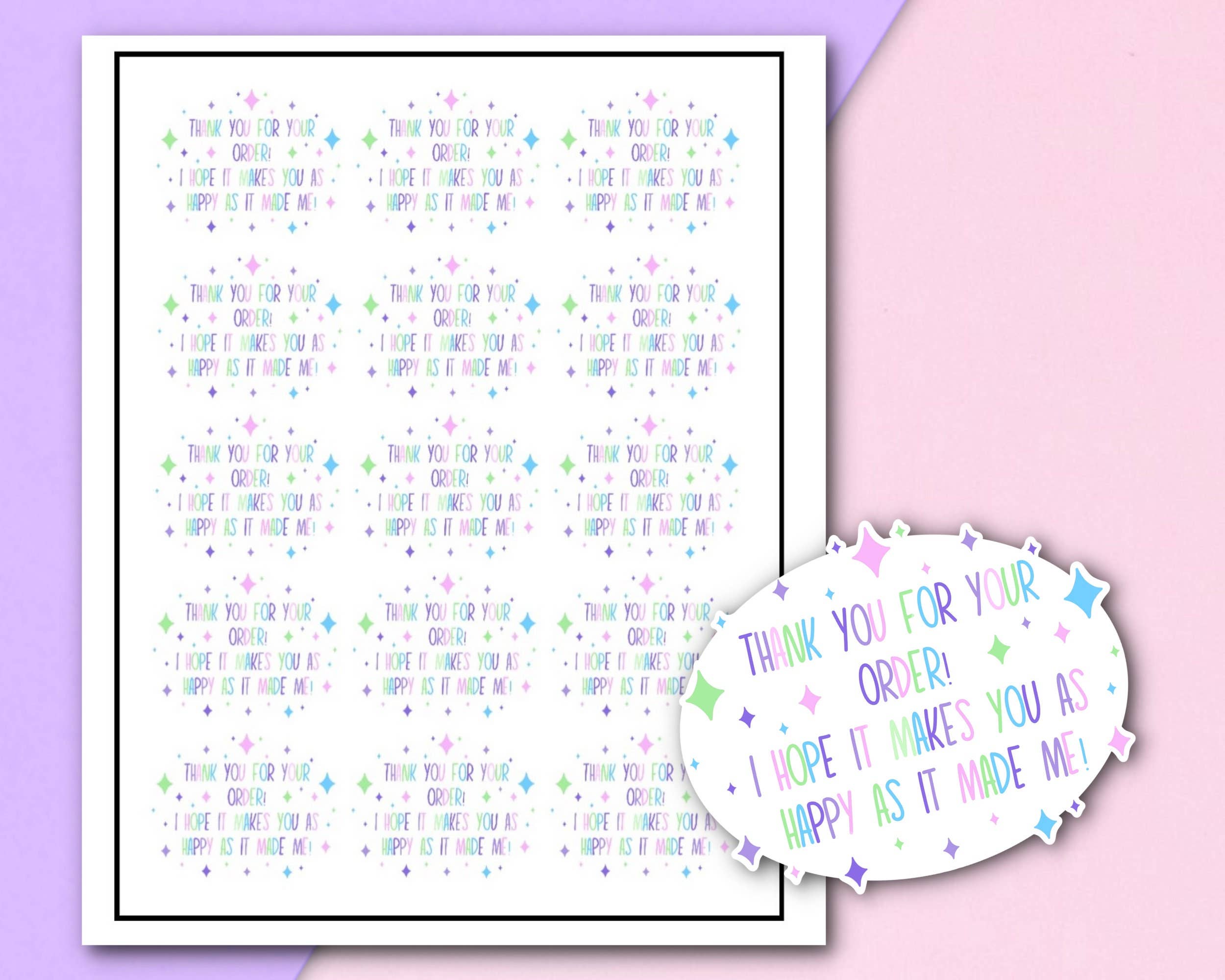 FuzziesArtDesigns - Vente Autocollant - Autocollants d'emballage Merci pour votre commande | Rose1