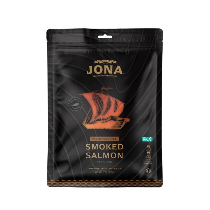 Legend of Jona - Wholesale Fish/Seafood - JONA Smoked Salmon 6oz - Pastrami - Kosher Certified