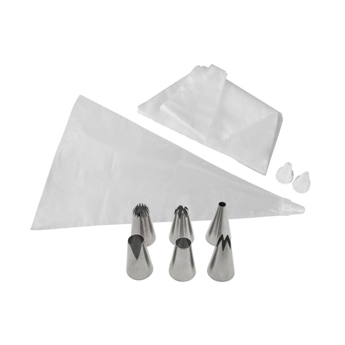 Zenker - Wholesale Craft Tool - Set of 20 plastic piping bags with stainless steel and plastic nozzles 32 cm Zenker Smart Pastry0