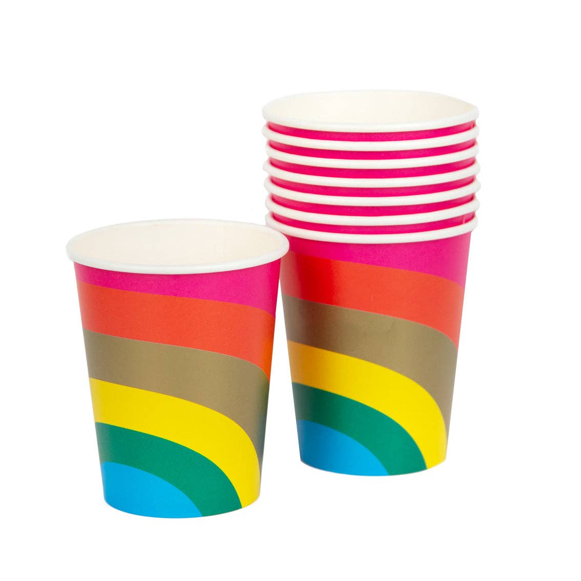 Talking Tables USA - Wholesale Disposable Cup - Rainbow Paper Cups - 8 Pack | Party Supplies |2
