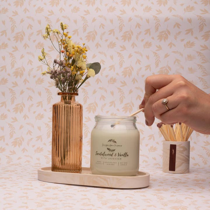 Vela botânica de cera de soja por atacado de Izzy loops home fragrances