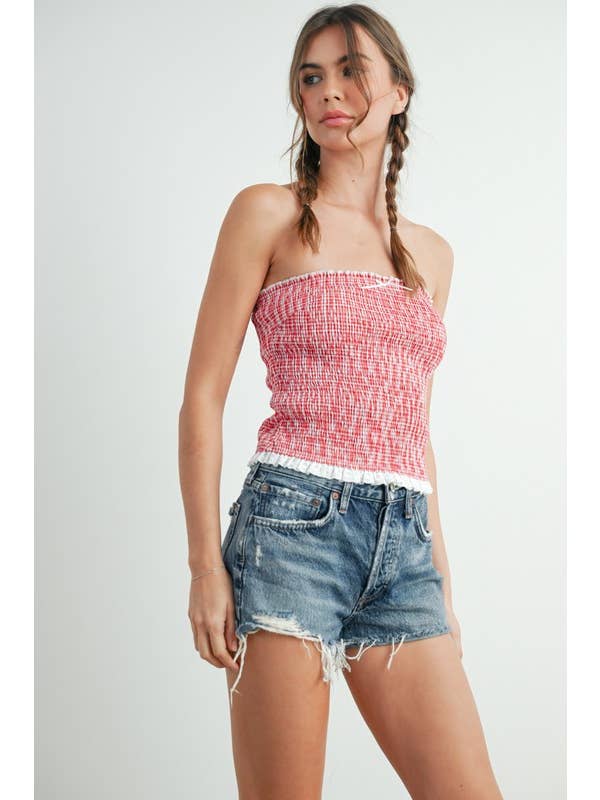 Vanilla Monkey - Wholesale Knit Top - Women's - Ruffled Tube Top