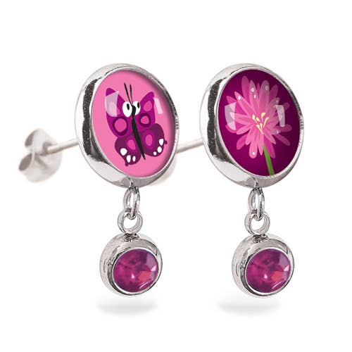 Rosie Papillon/Flower - Zilver voor wholesale door Les Minis d'Emilie Fiala