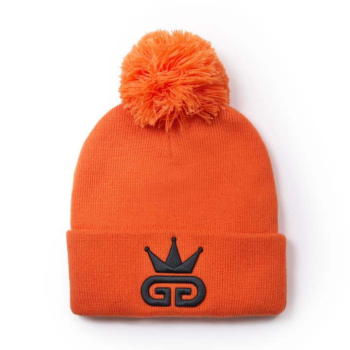 GGT Royal Orange Bobble Woolly Hat for wholesale by God Given Talent