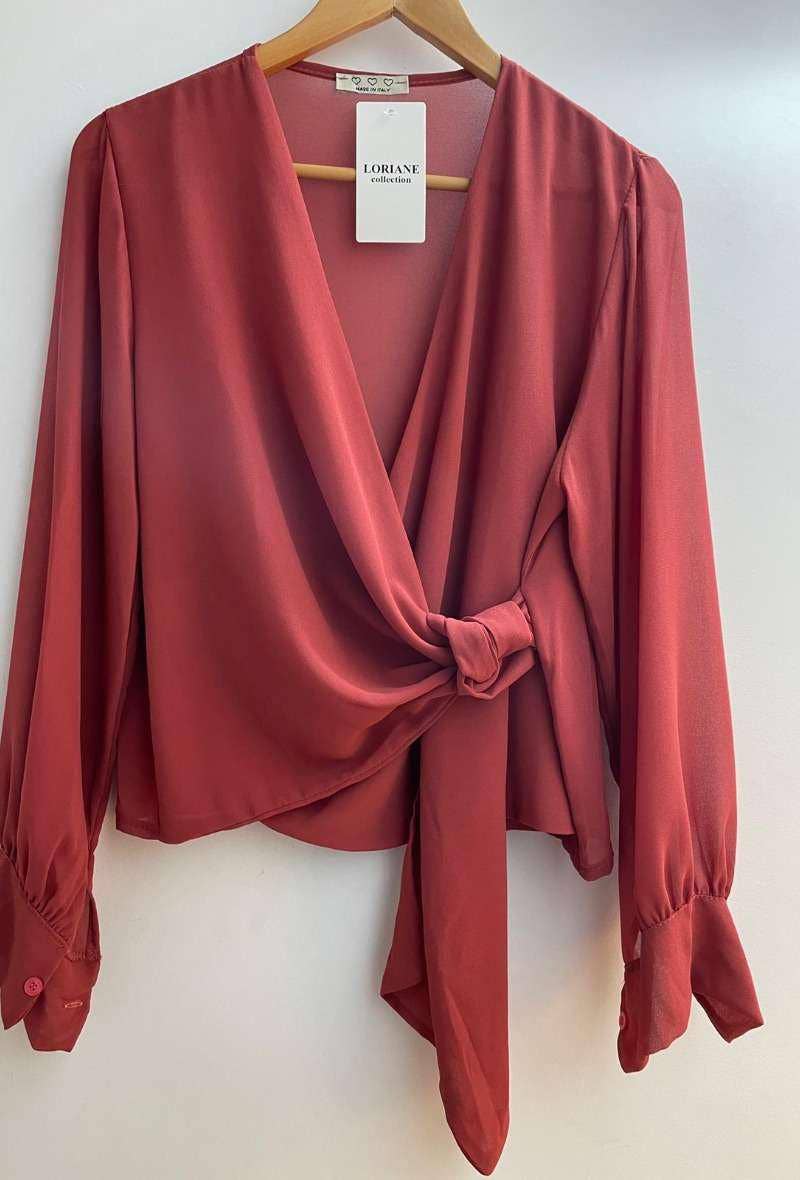 LORIANE - Venta al por mayor Blusa - Mujer - Blusa cruzada con lazo de talla única 36-403