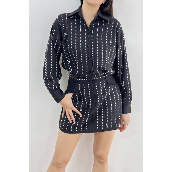 CRYSTAL COMMAND TWO PIECE SET for wholesale by Black Pearl Clothing