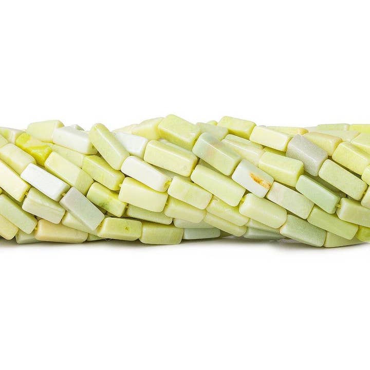 Lemon Chrysoprase Plain Rectangle Beads 13 inch 37 pieces for wholesale by The Bead Traders