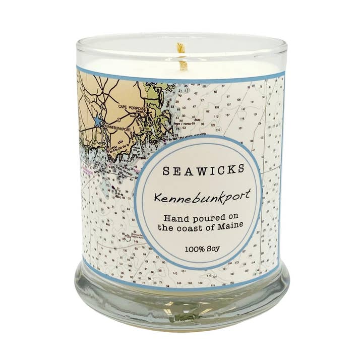 Kennebunkport Maine Chart 100% Soy Candle for wholesale by Seawicks Candle Company