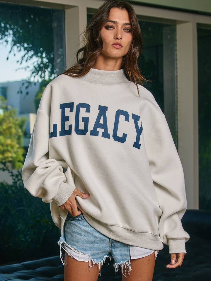 Ash grey IT2594-FREEDOM 'FREEDOM/LEGACY' Print Reversible Sweatshirt for wholesale on Faire6