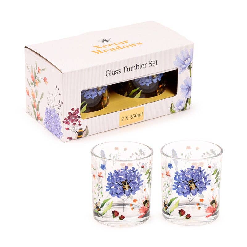 Nibble Distributors Ltd - Wholesale Drinking glass/cup - Nectar Meadows S/2 glass tumblers0