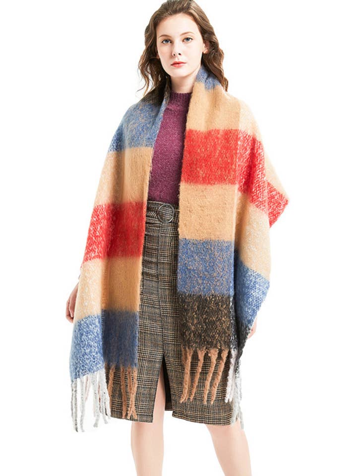 Stripe Tassel Soft Scarves DPKS1008 for wholesale by Dipped Shop