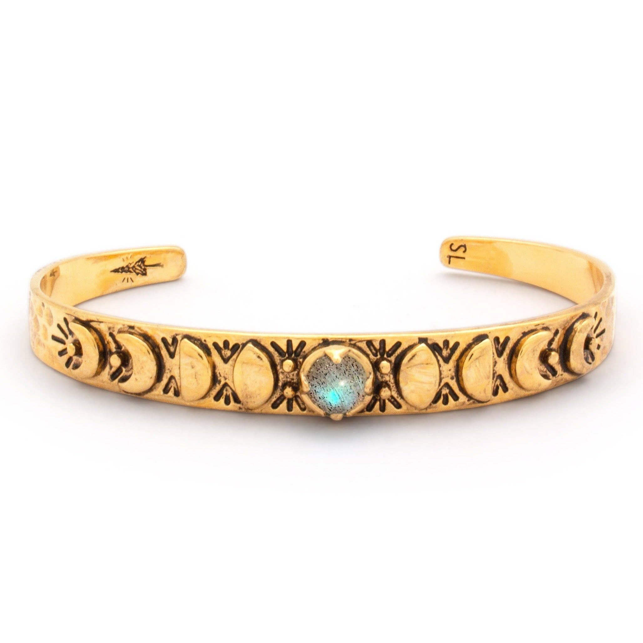 Hiouchi Jewels | Rose &amp; Bolt Grateful Dead Jewelry - Vente Bracelet manchette - Bracelet manchette Mini Phases de Lune | Labradorite0