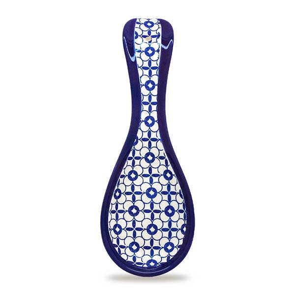 Reposa Cuchara Cerámica Azul/Blanco Arabesco para venta al por mayor de JUMI