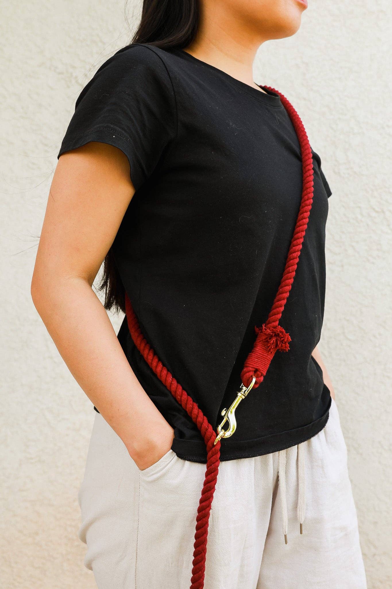 Cavology - Wholesale Pet Leash - Dog - DOG LEASH HANDS FREE ROPE - Red Crimson4