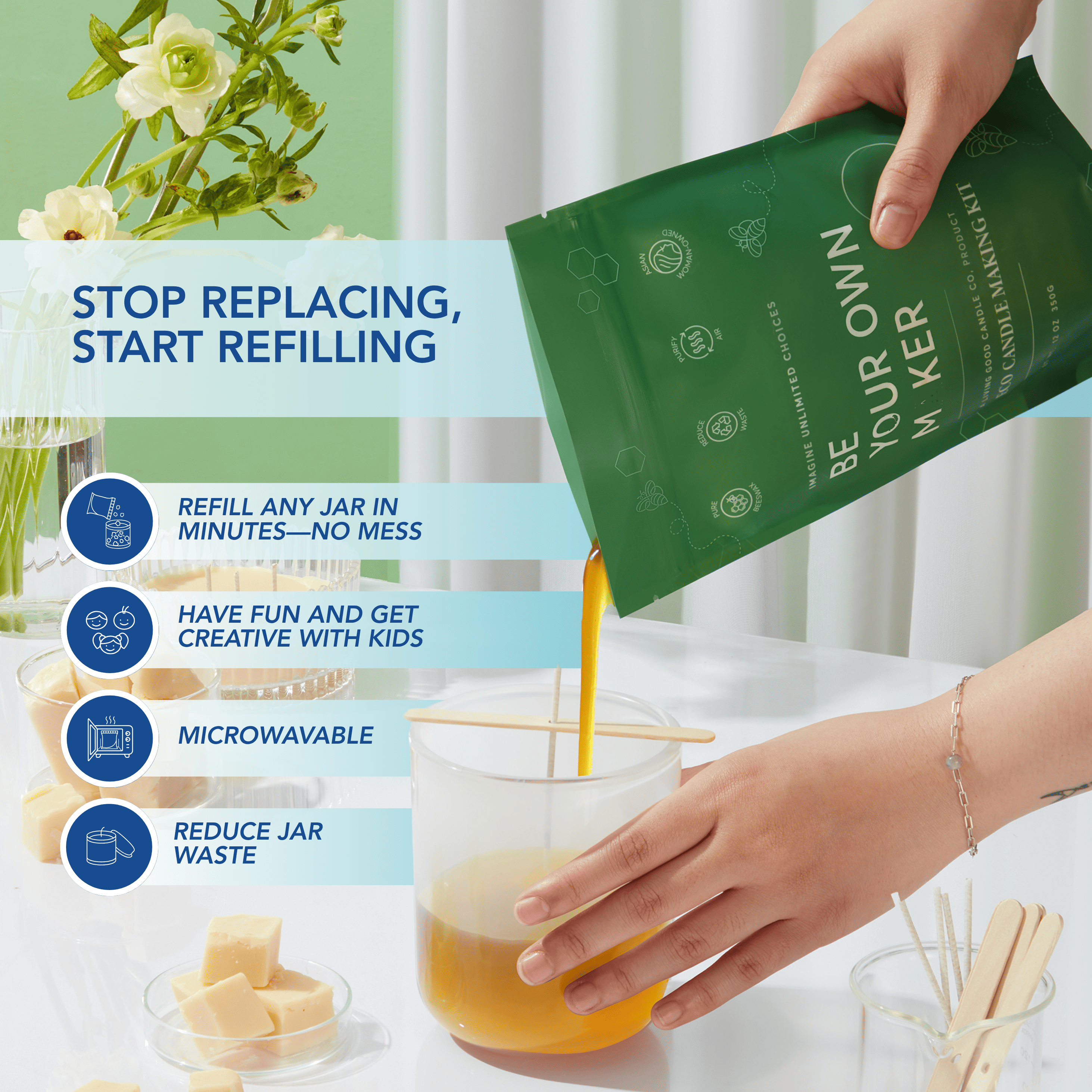 Living Good Candle Co. - Wholesale Jar/Filled Candle - Coastal Breeze - Beeswax Candle - Ocean Fresh Citrus8